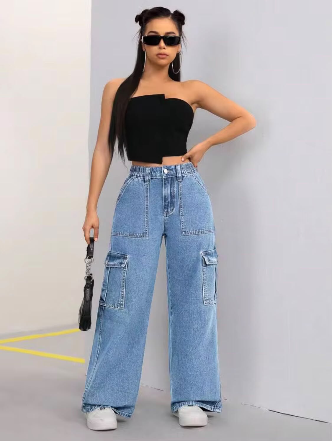 "Charisma" Multipocket Blue Cargo Pant