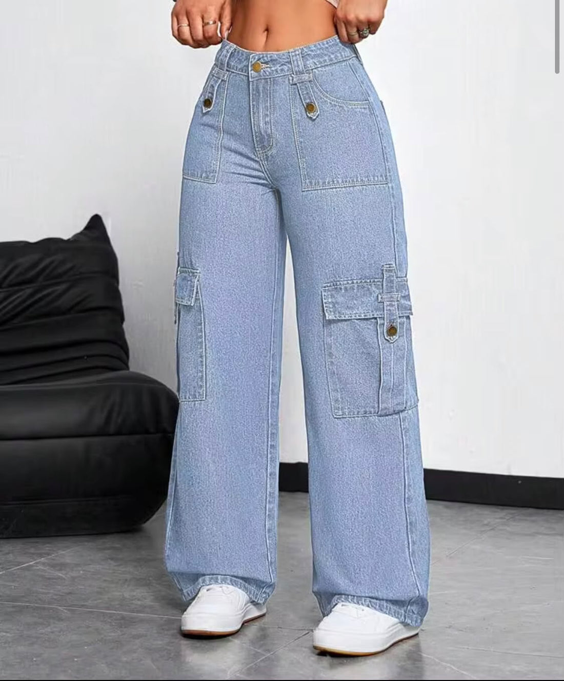 "Serenity" Multipocket Blue Cargo Pant