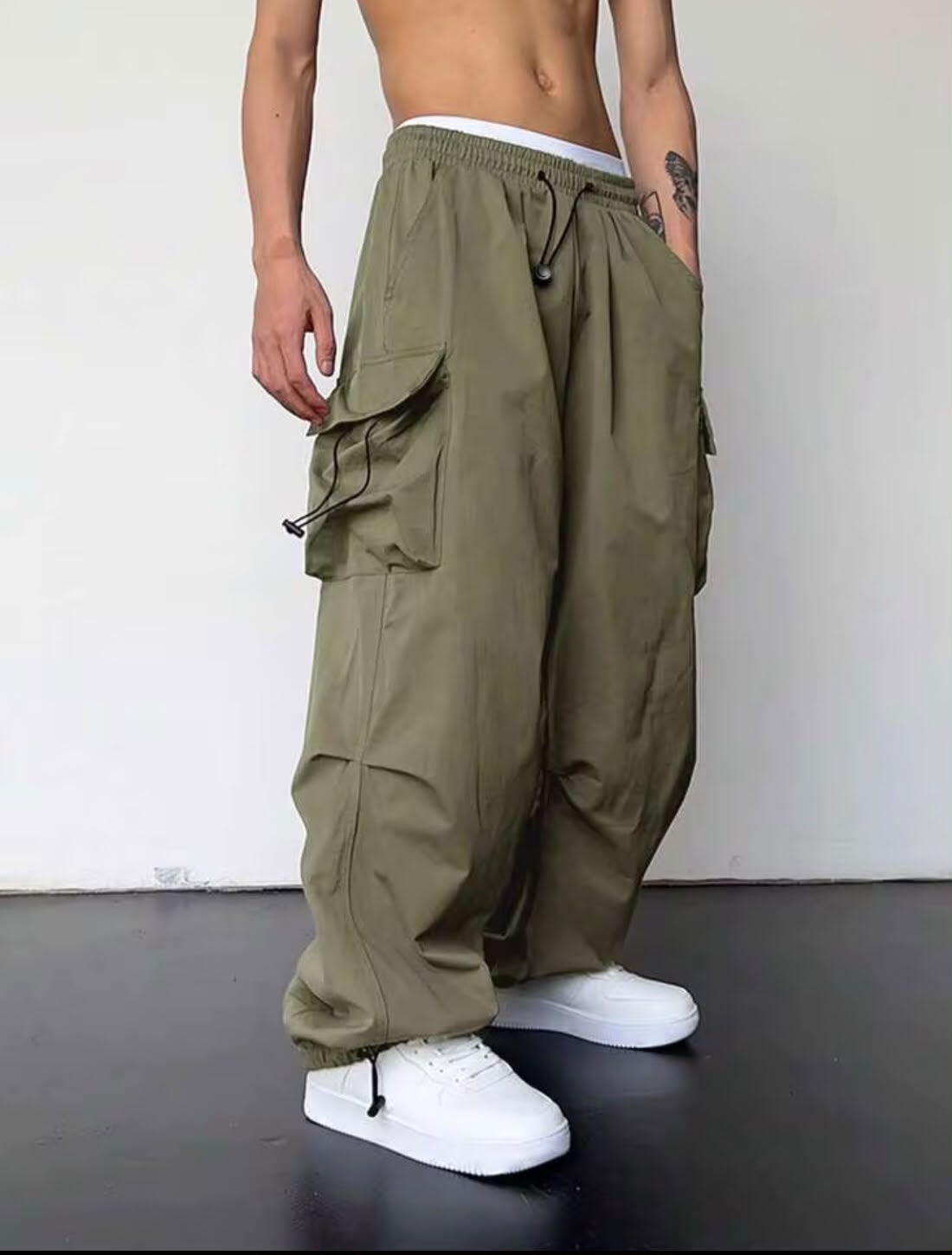 "Thierry" Multipocket Green Cargo Pant