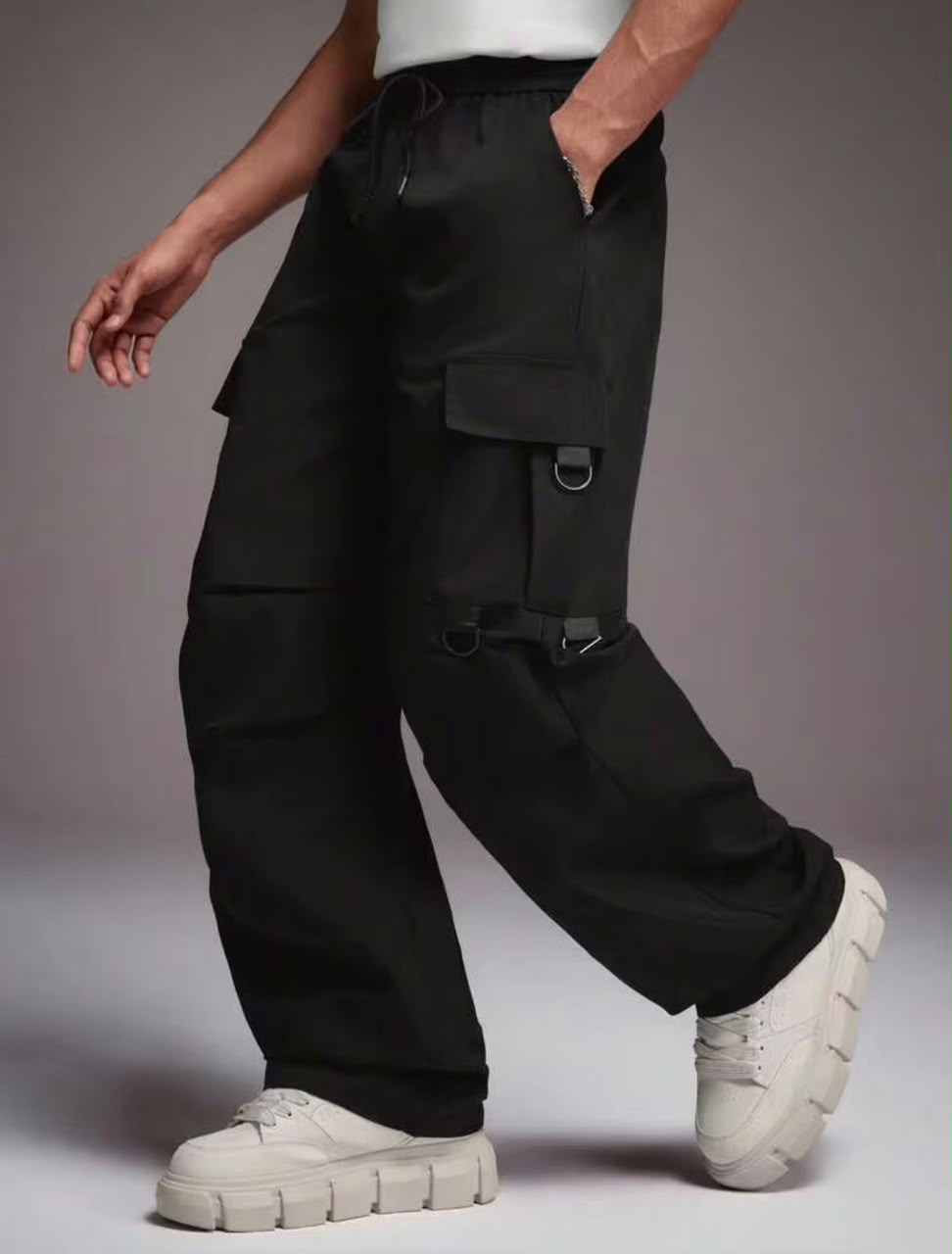 "Marc" Multipocket Black Cargo Pant