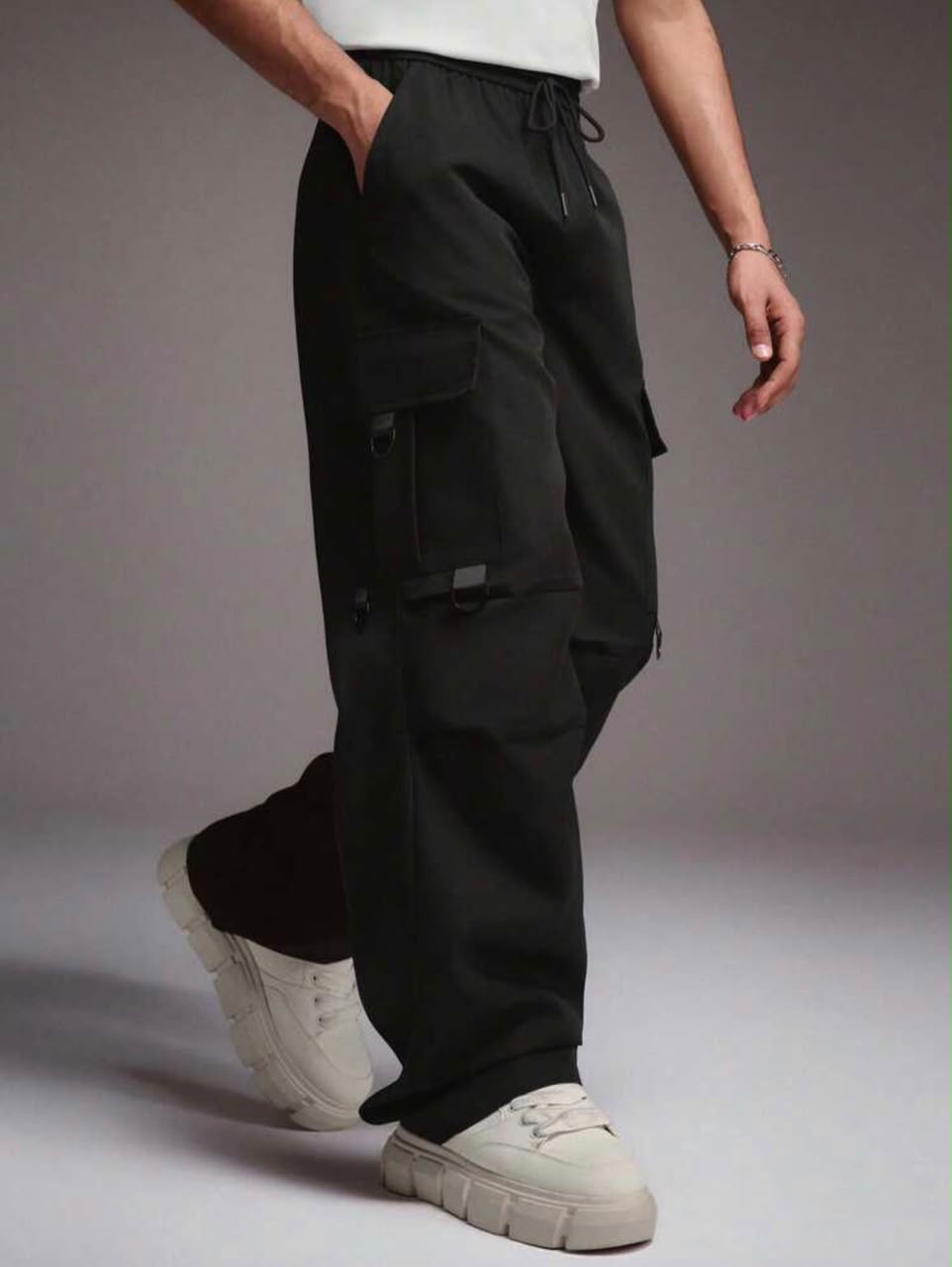 "Marc" Multipocket Black Cargo Pant
