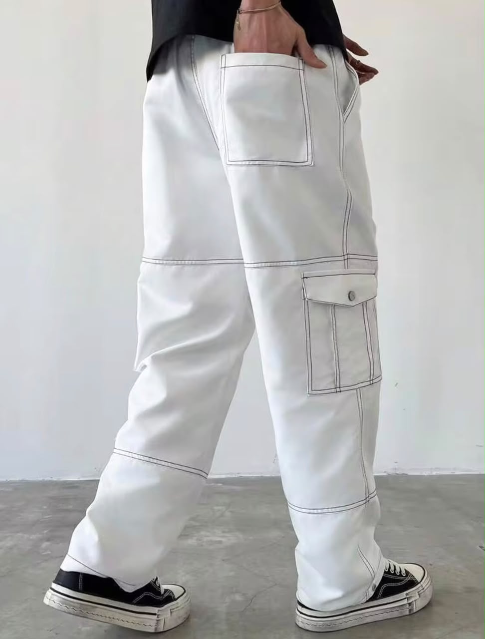 "Martin" Multipocket White Cargo Pant