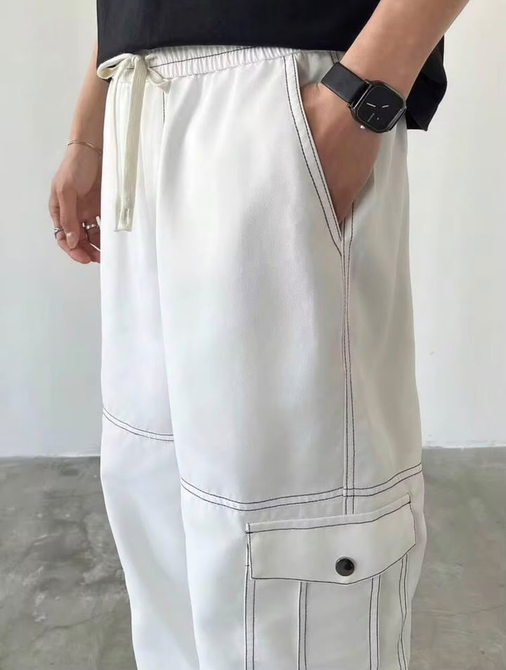"Martin" Multipocket White Cargo Pant