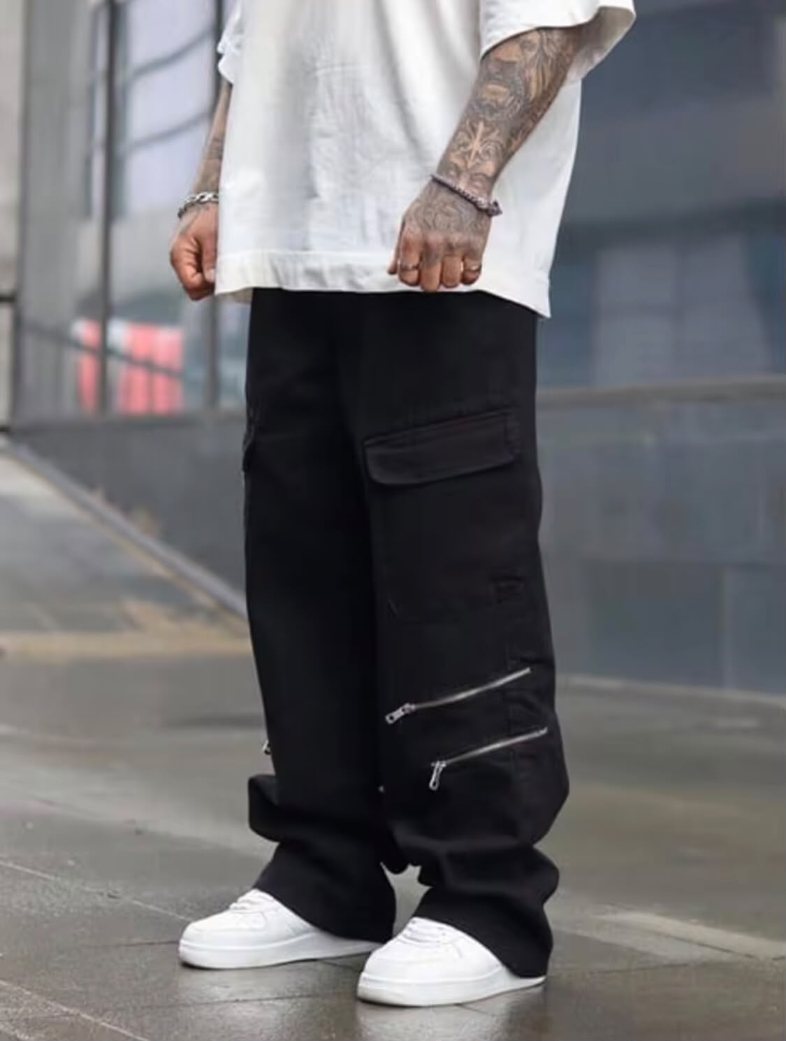 "Serge" Multipocket Black Cargo Pant