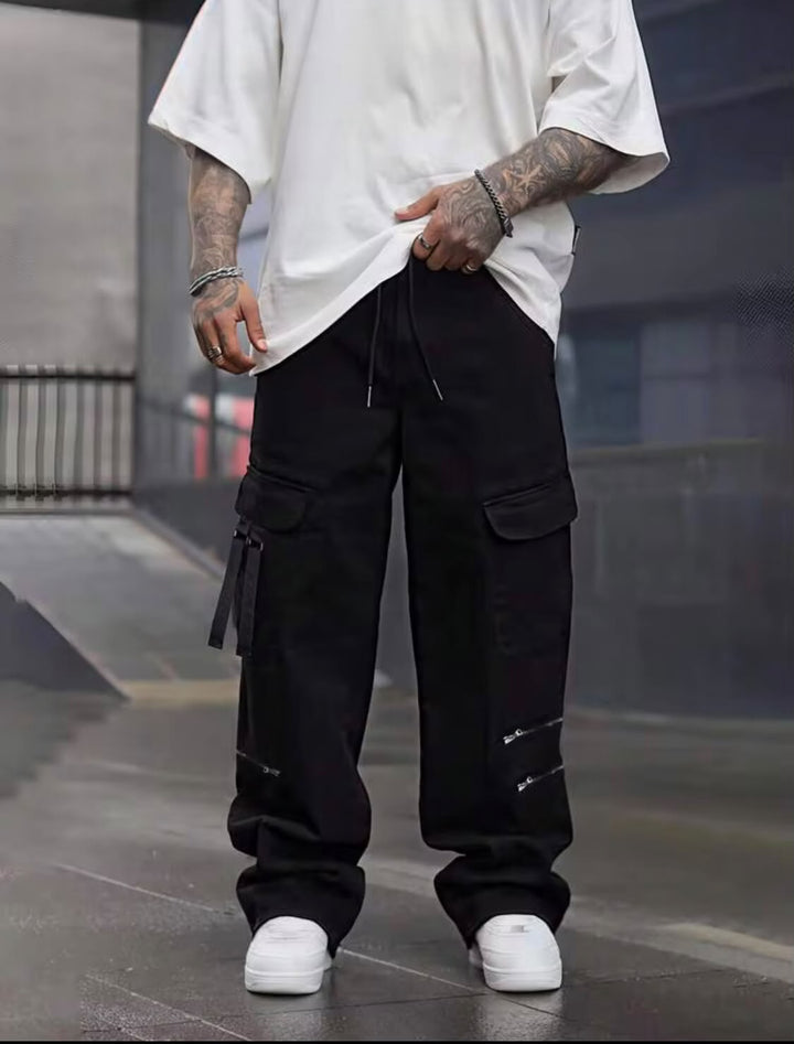 "Serge" Multipocket Black Cargo Pant