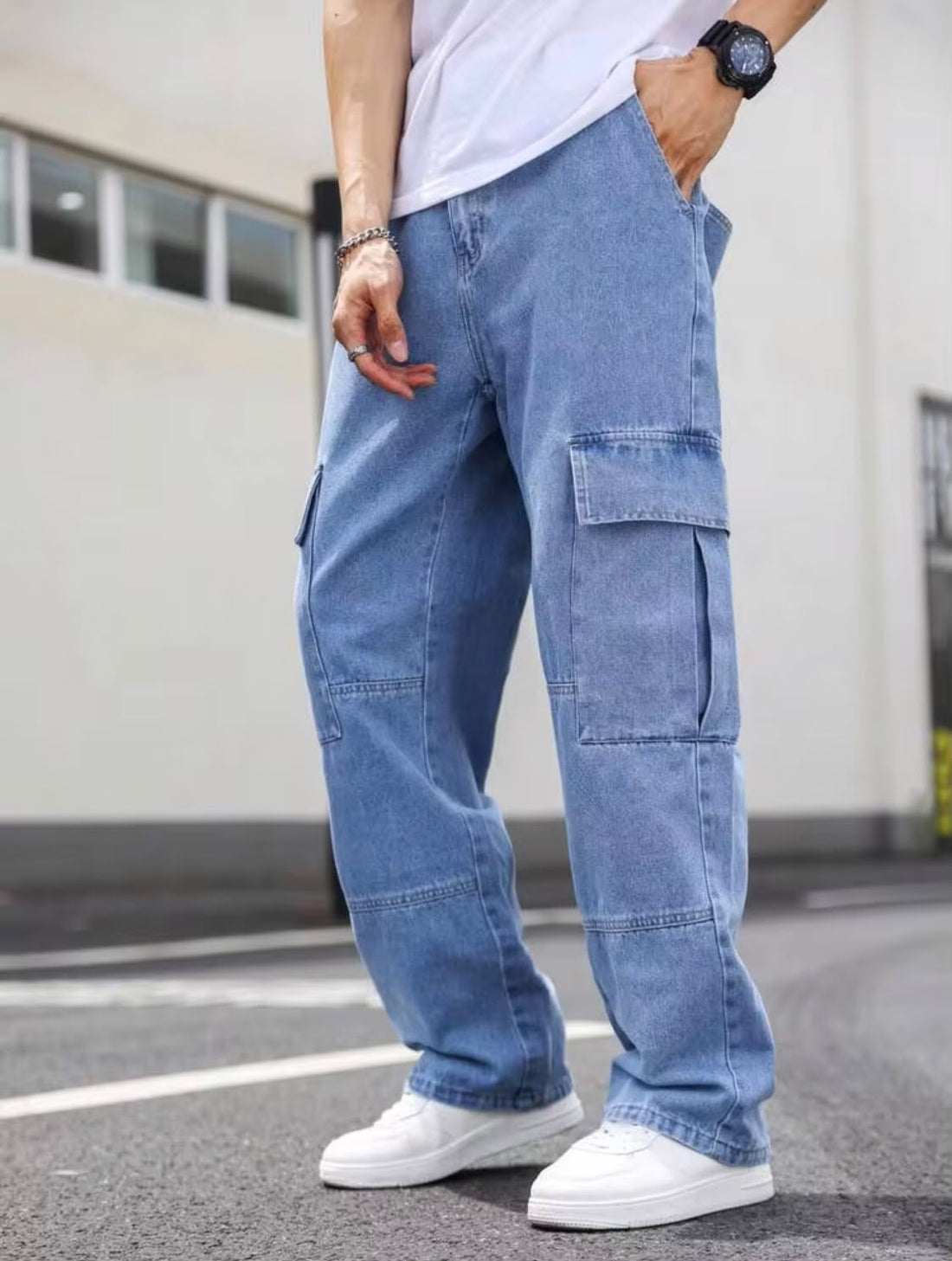 "Julien Multipocket Blue Cargo Pant