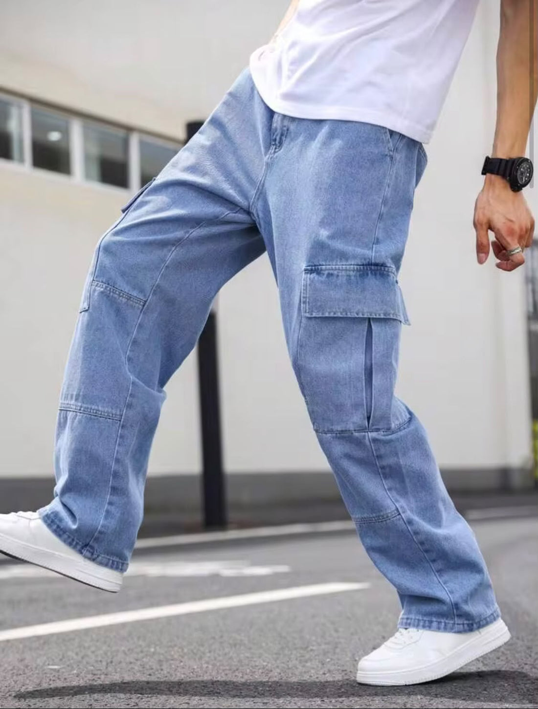 "Julien Multipocket Blue Cargo Pant