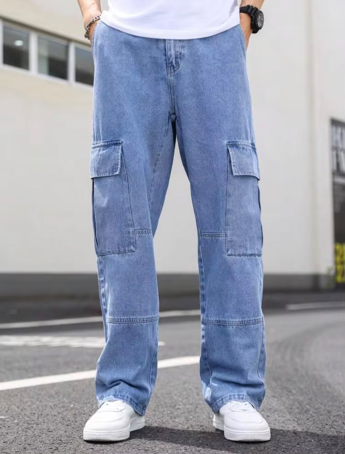 "Julien Multipocket Blue Cargo Pant