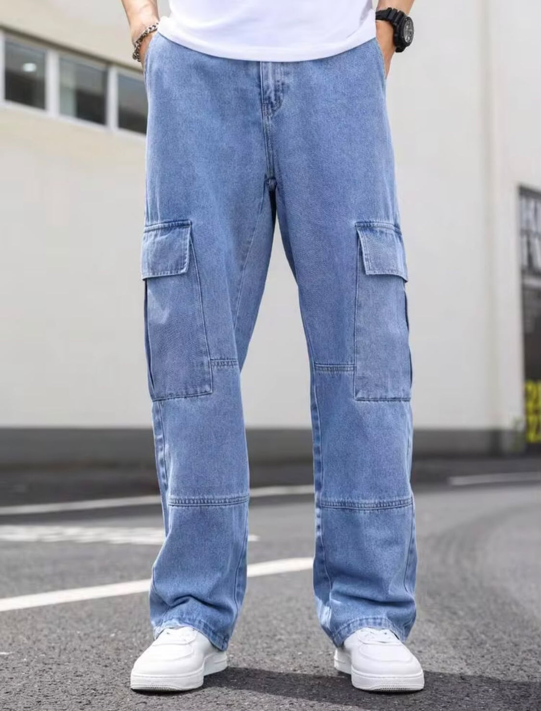 "Julien Multipocket Blue Cargo Pant