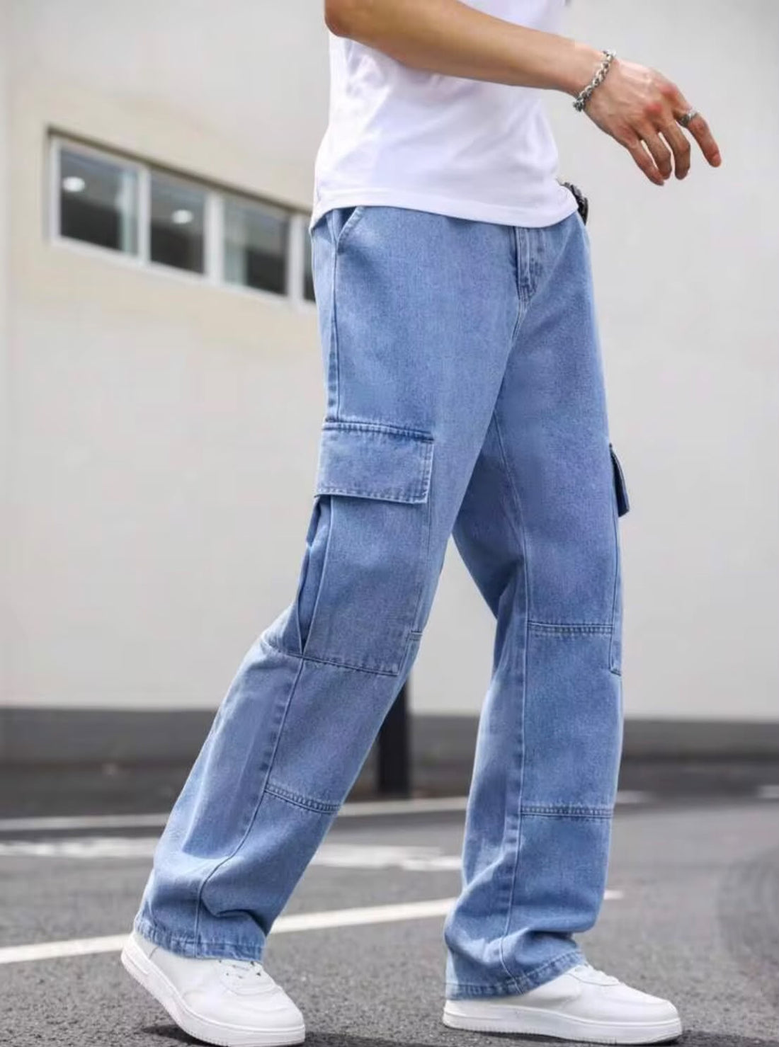 "Julien Multipocket Blue Cargo Pant