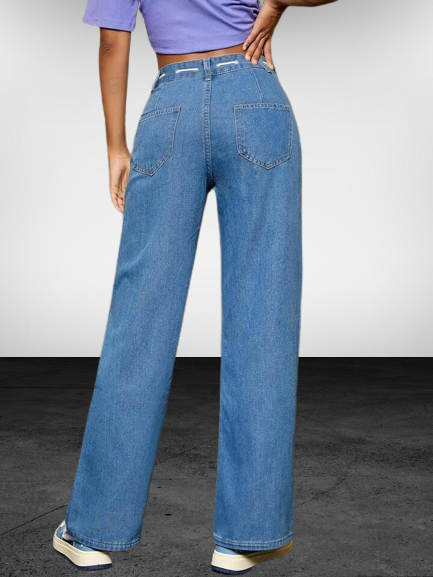 *Best Seller*LOVE Printed Wide Leg Black Jeans