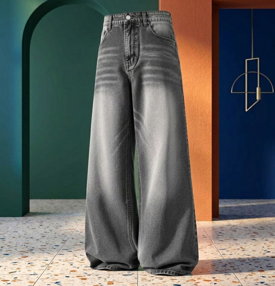 Charcoal Extra Blast Wide Leg High Waist Jean