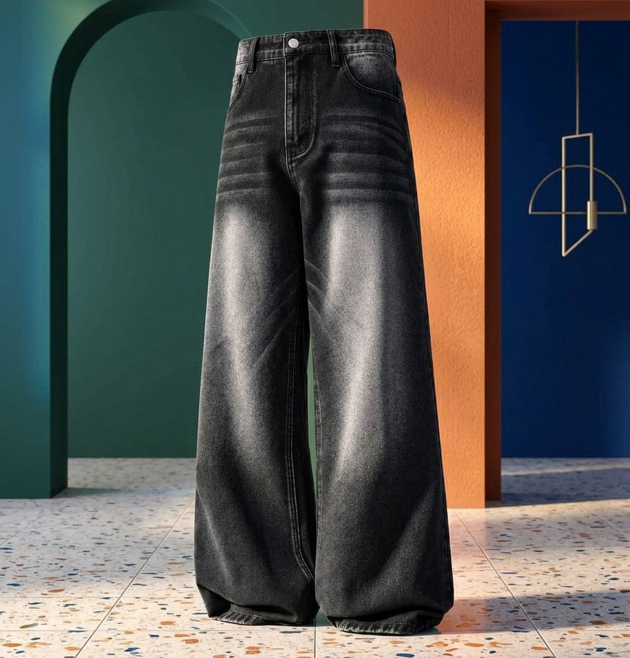 Black Extra Blast Wide Leg High Waist Jean