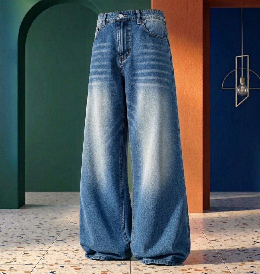 Blue Blast Wide Leg High Waist Jean