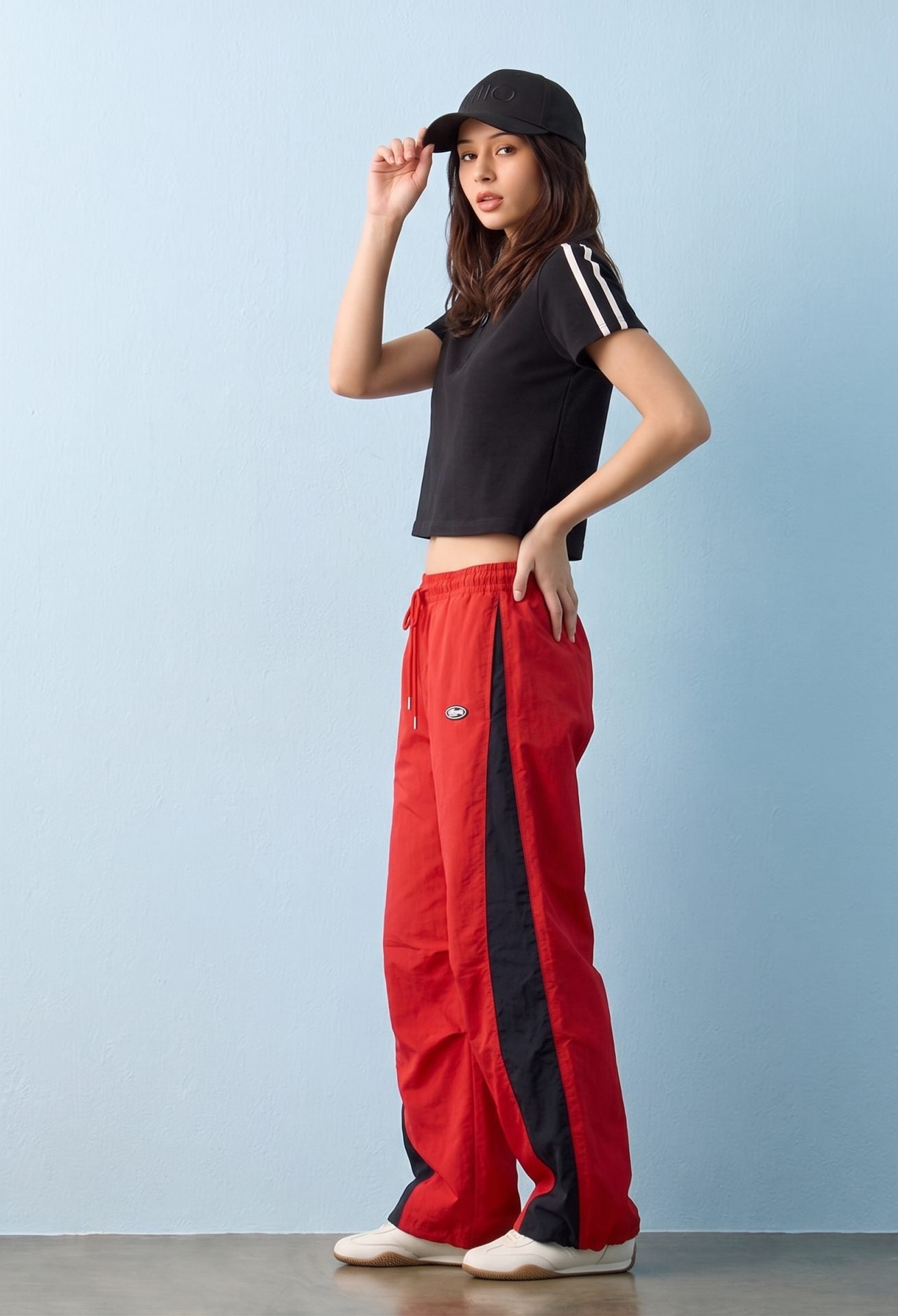"Lasha" Red Panel Italian Pant