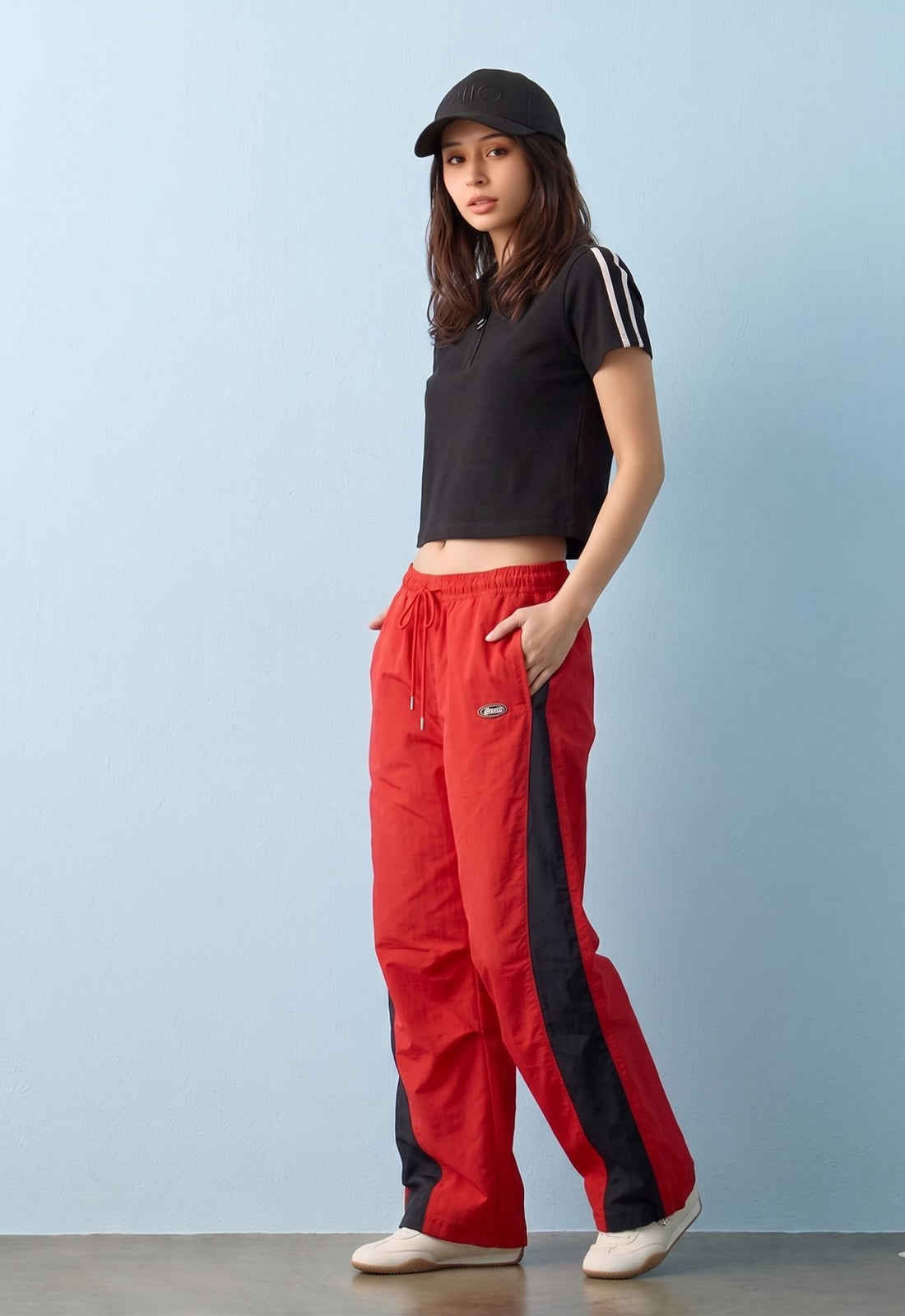 "Lasha" Red Panel Italian Pant