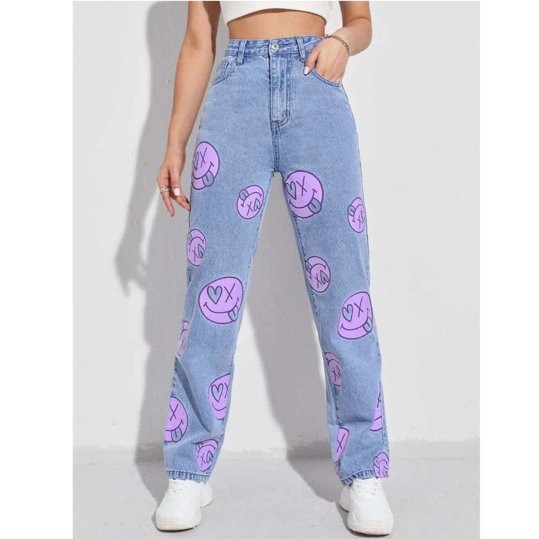 *New Arrival* Annie Printed Wide Leg High Waist Jeans