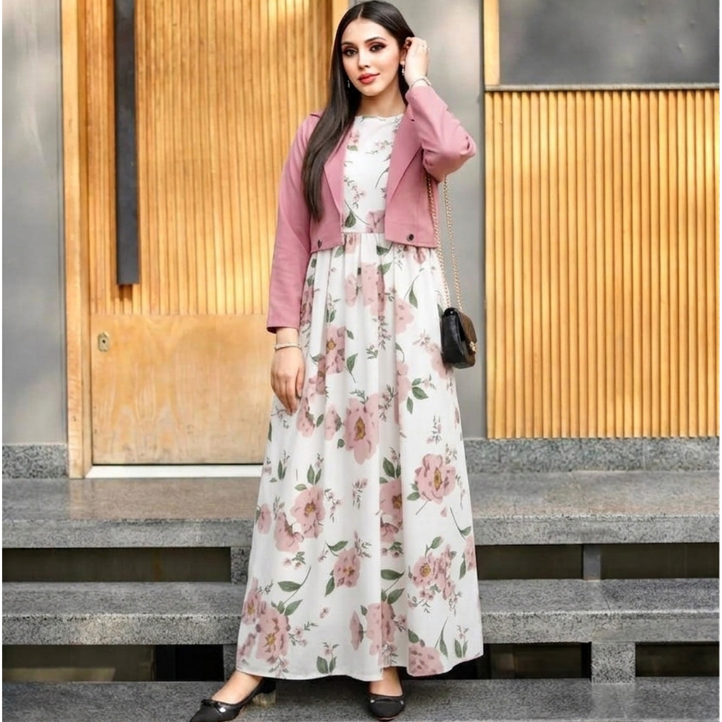 "Grazia" 2-Piece Maxi Dress with Shrug