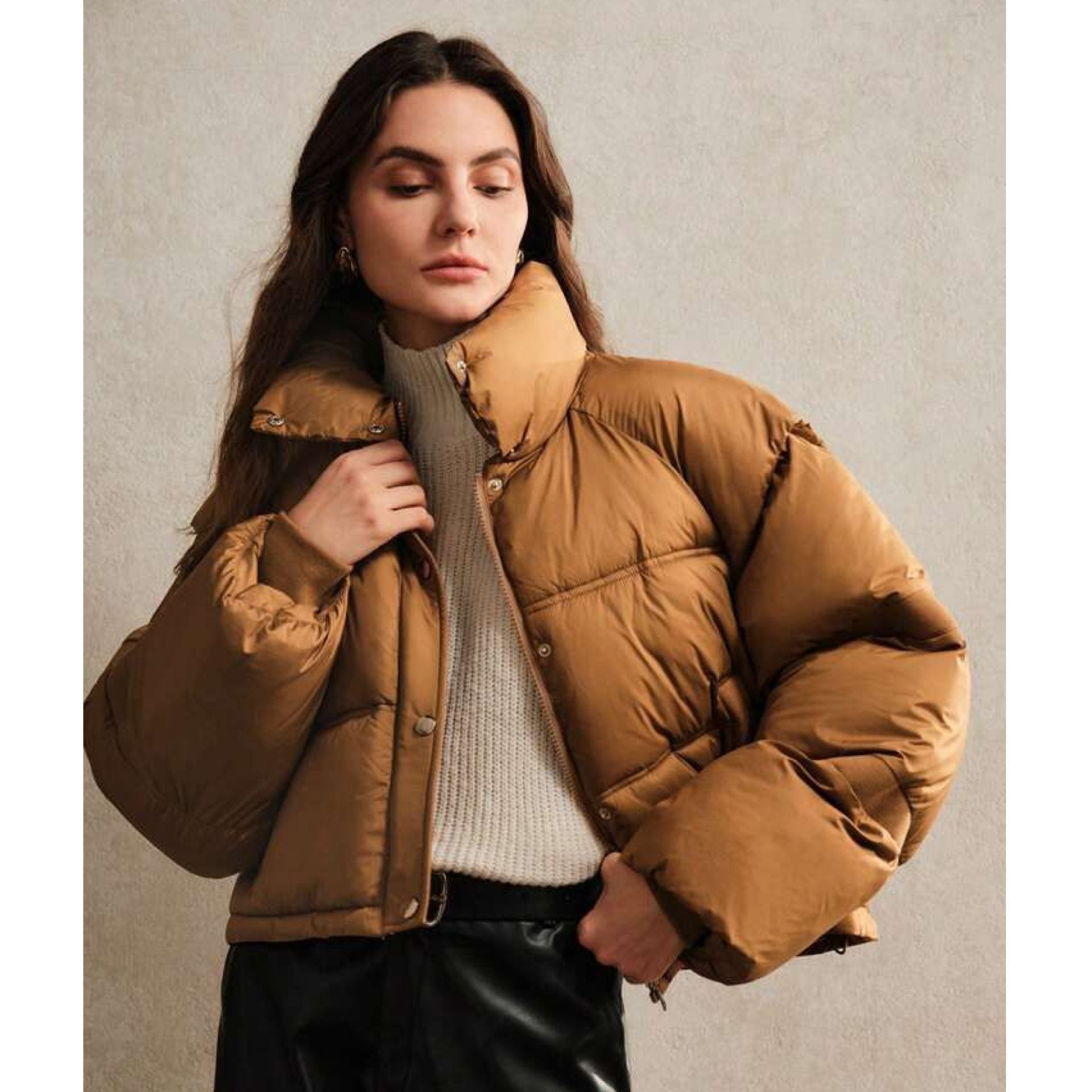 "Dramatic"  Brown Puffer Jacket