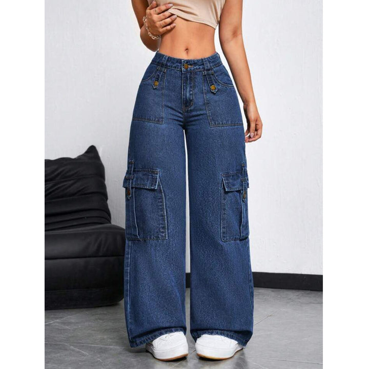 "Lovera" Blue Flap Pocket Cargo Pant