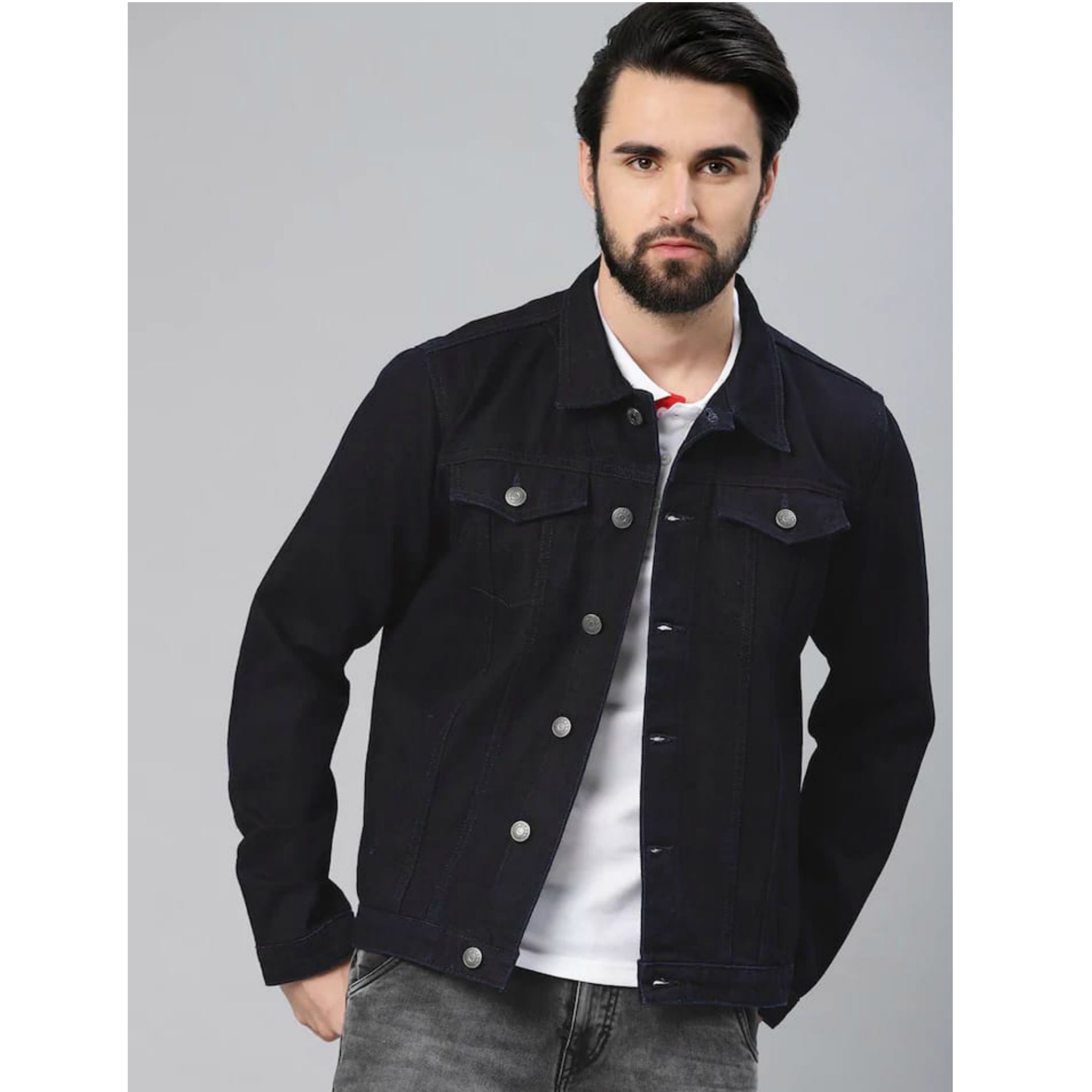 Arrival: Black Denim Jacket â The Engineers of Clothes