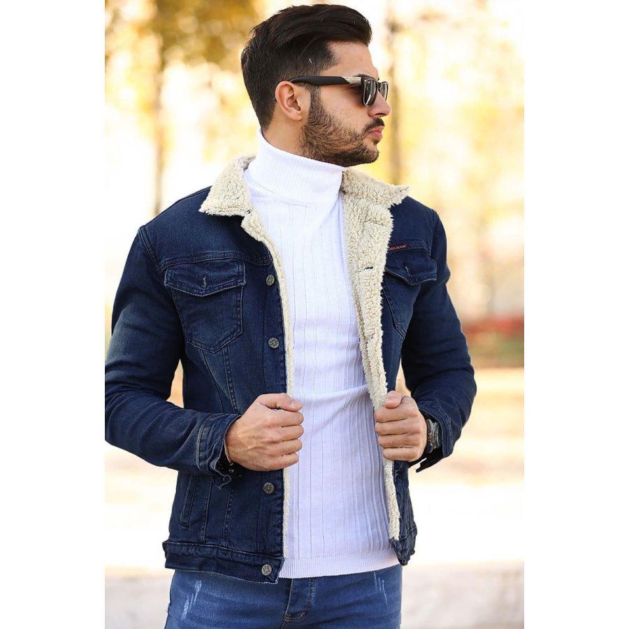 Shehenshah Blue “Full Fur Inside” Denim Jacket – The Engineers of Clothes