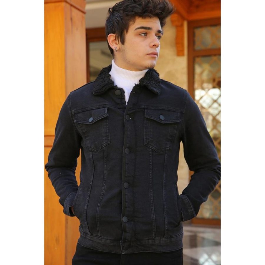 Buy Blue Denim Jacket with Fur, Dark Blue, L at Amazon.in-sgquangbinhtourist.com.vn