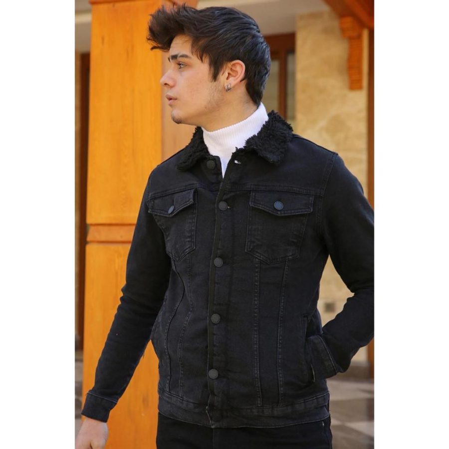 Black “Full Fur Inside” Denim Jacket – The Engineers of Clothes