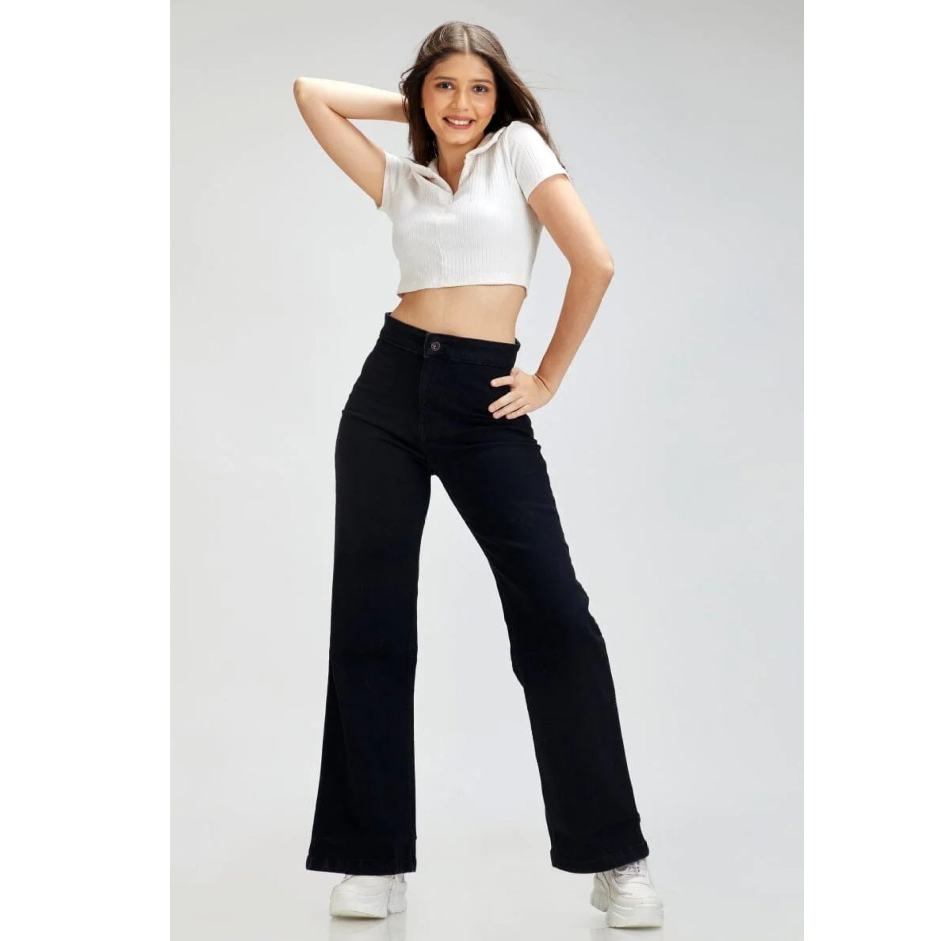 Plisse High Waisted Floor Length Extreme Wide Leg Trousers | boohoo