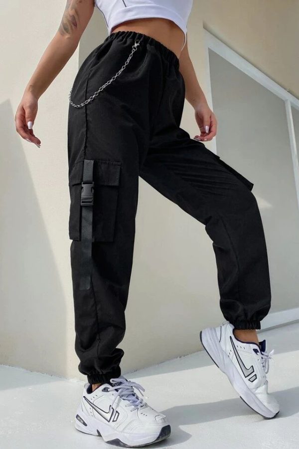 Cotton Flap Pocket Buckle Tape Cargo Trouser