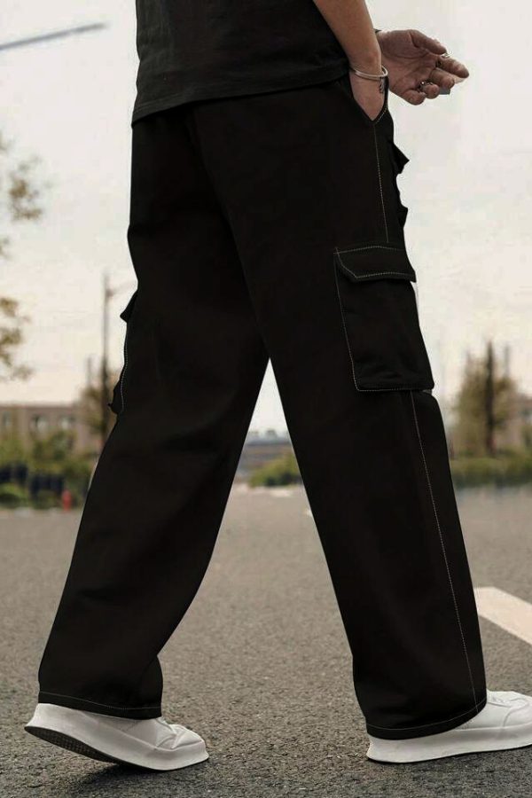 "Debonair" MultiPocket Black Cargo Pant - Image 3