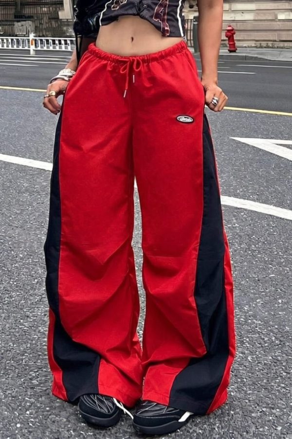 "Lasha" Red Panel Italian Pant