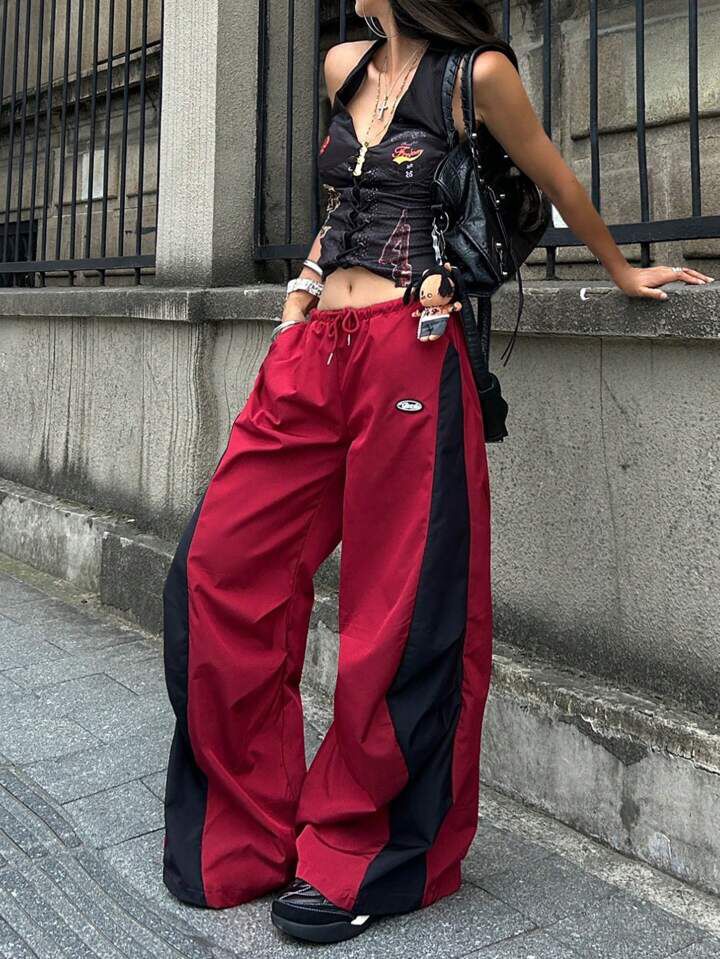 Lasha” Red Panel Parachute Pant – The Engineers of Clothes