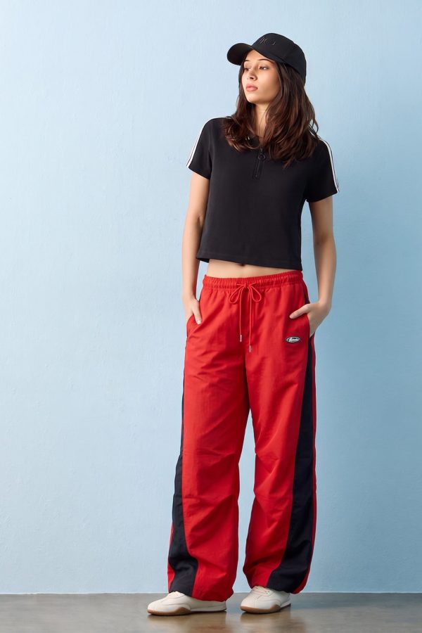 "Lasha" Red Panel Italian Pant