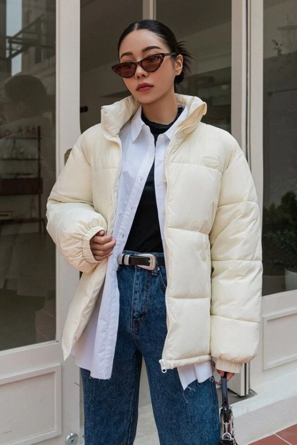 "Amaze" White Puffer Jacket